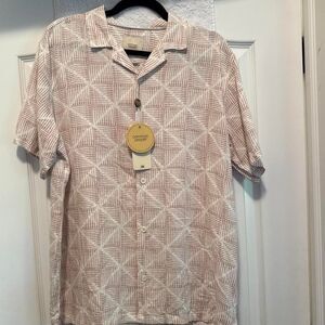 Common People Men's Tan Geometric Shirt